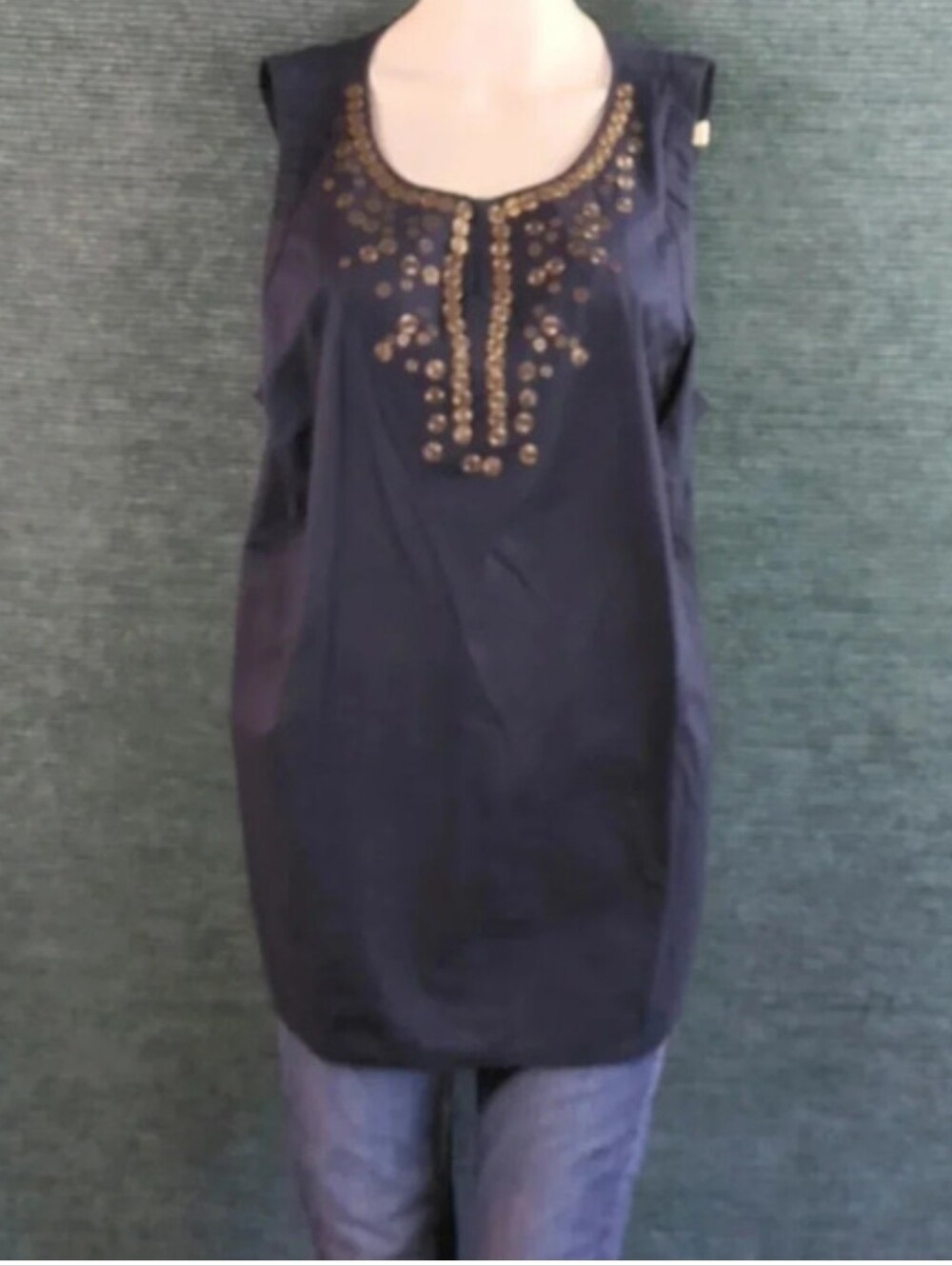 For Kitty Rescue! St John's Bay Embellished Cotton Tank Top Size 1X
